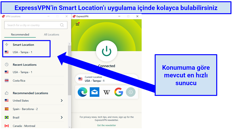 Instructions on how to use ExpressVPN's Smart Location feature