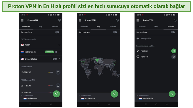 screenshot showing Proton VPN's user interface