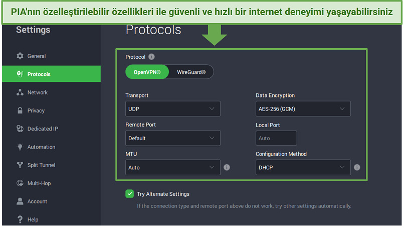 A screenshot showing comes with customizable security and privacy settings
