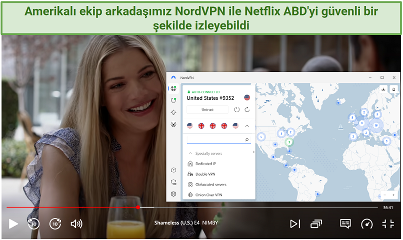 NordVPN ile Netflix ABD'yi izlerken