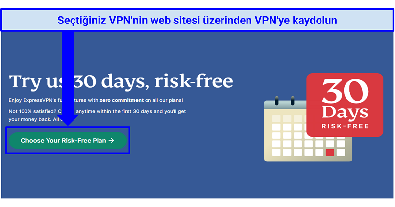 Screenshot of ExpressVPN's website sign-up