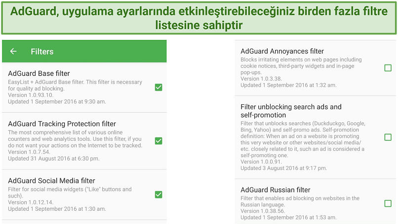 Screenshot of AdGuard's Android interface
