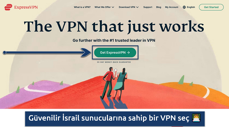 ExpressVPN web sitesindeki kayıt sayfasını gösteren ekran görüntüsü