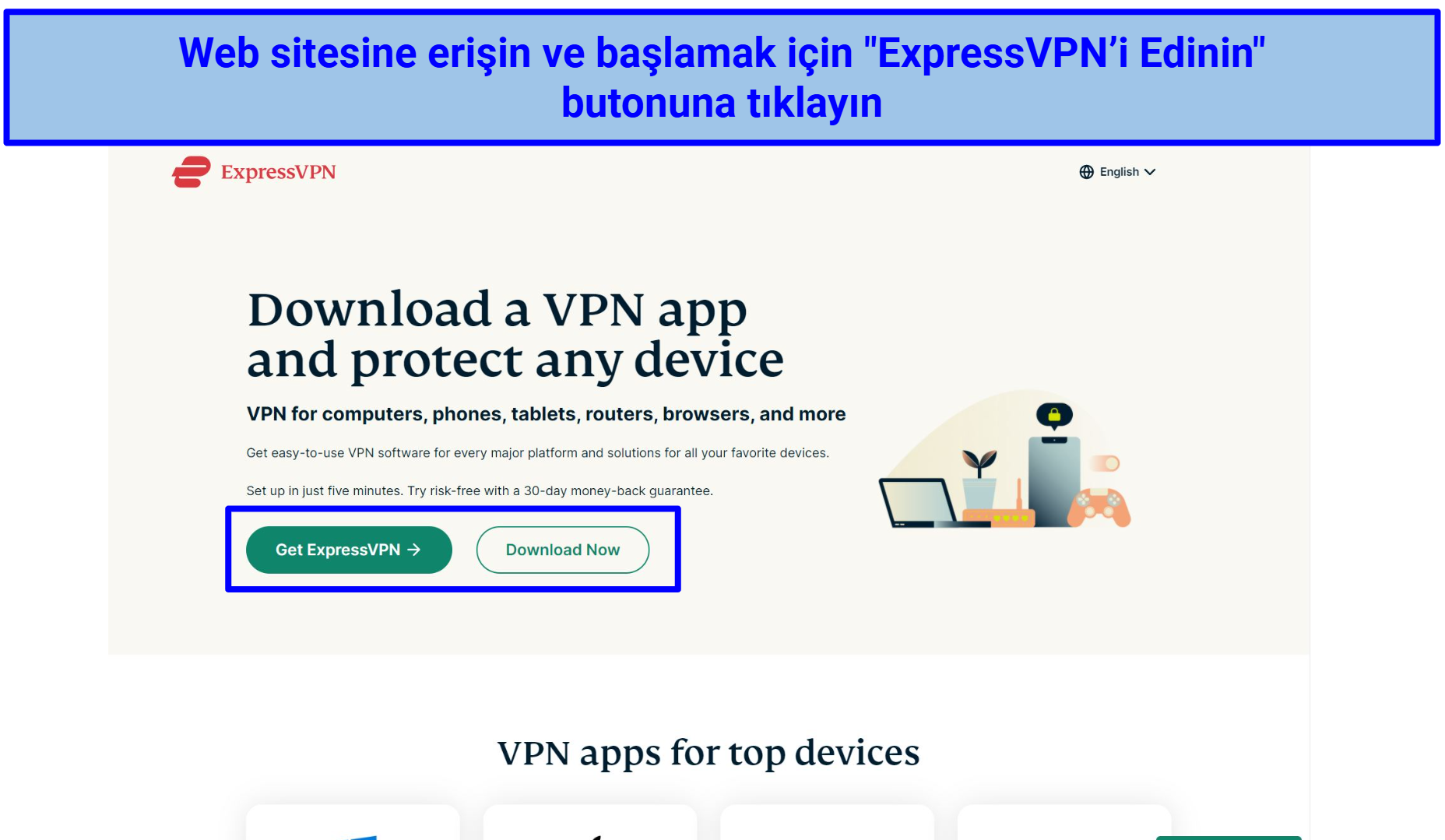 screenshot of ExpressVPN's sign up page