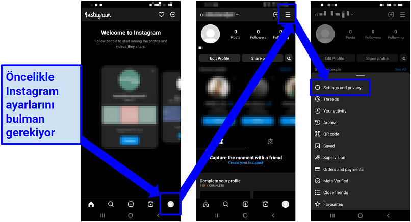 Android'de Instagram hesap ayarlarınıza nasıl erişilir - adım adım resimli anlatım