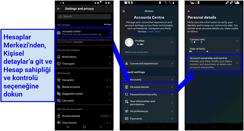 Android'de Instagram hesabınızı silme ya da devre dışı bırakma seçeneğini bulma adımları
