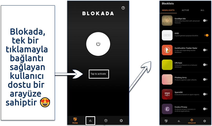 Screenshot of the Blokada