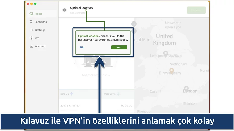 Screenshots of the tutorial for beginners in the IPVanish section