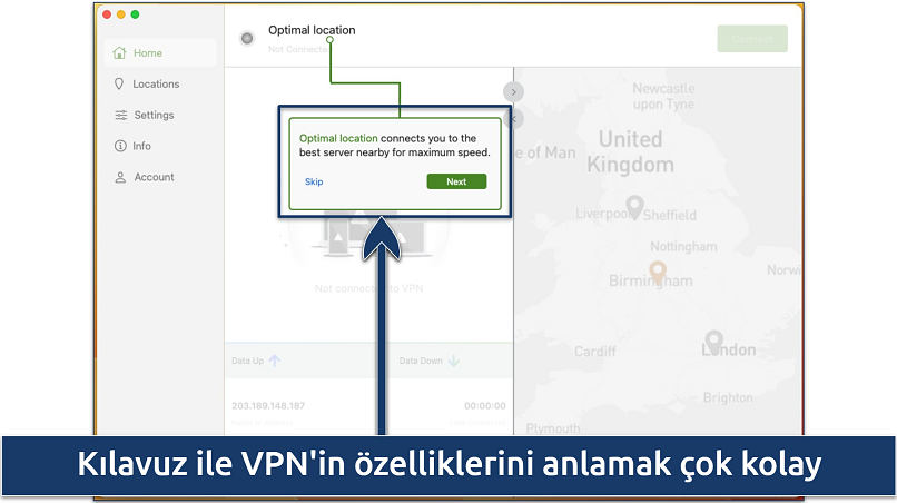 Screenshots of the tutorial for beginners in the IPVanish section